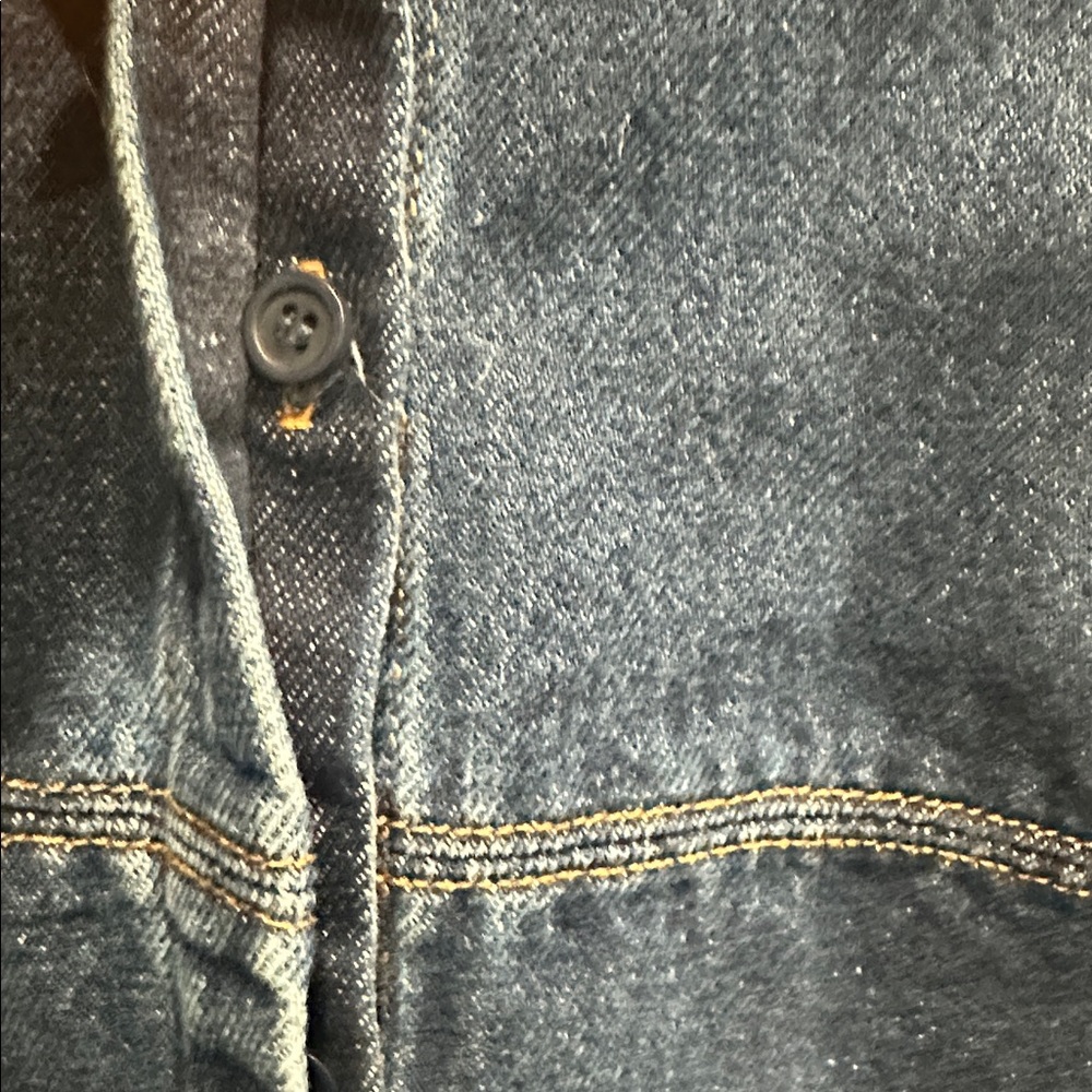 COS dark Denim Jean Shirt jacket Shacket size 4 dark blue minimalist classic - Picture 7 of 9